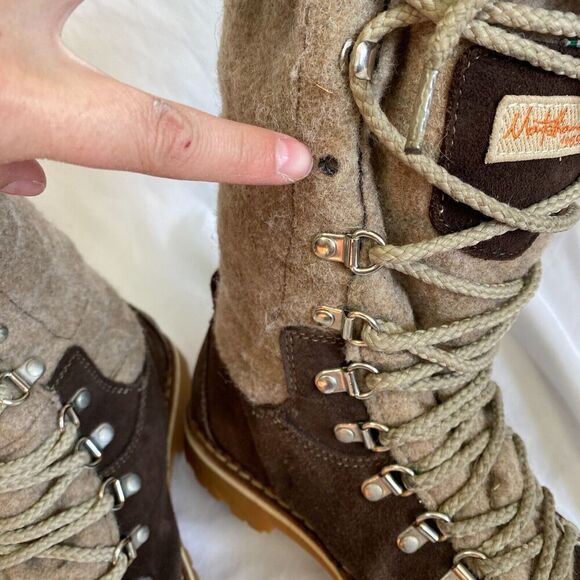 Montelliana knit suede winter boots tall wool insulated warm vibram size 39 US 9 - Picture 9 of 14